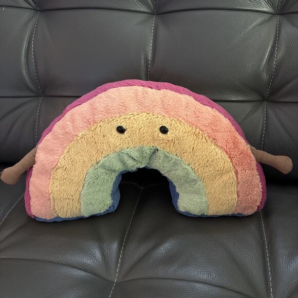 Jellycat Amuseable colorful Rainbow happy smile Plush Stuffed 12" - Picture 1 of 6